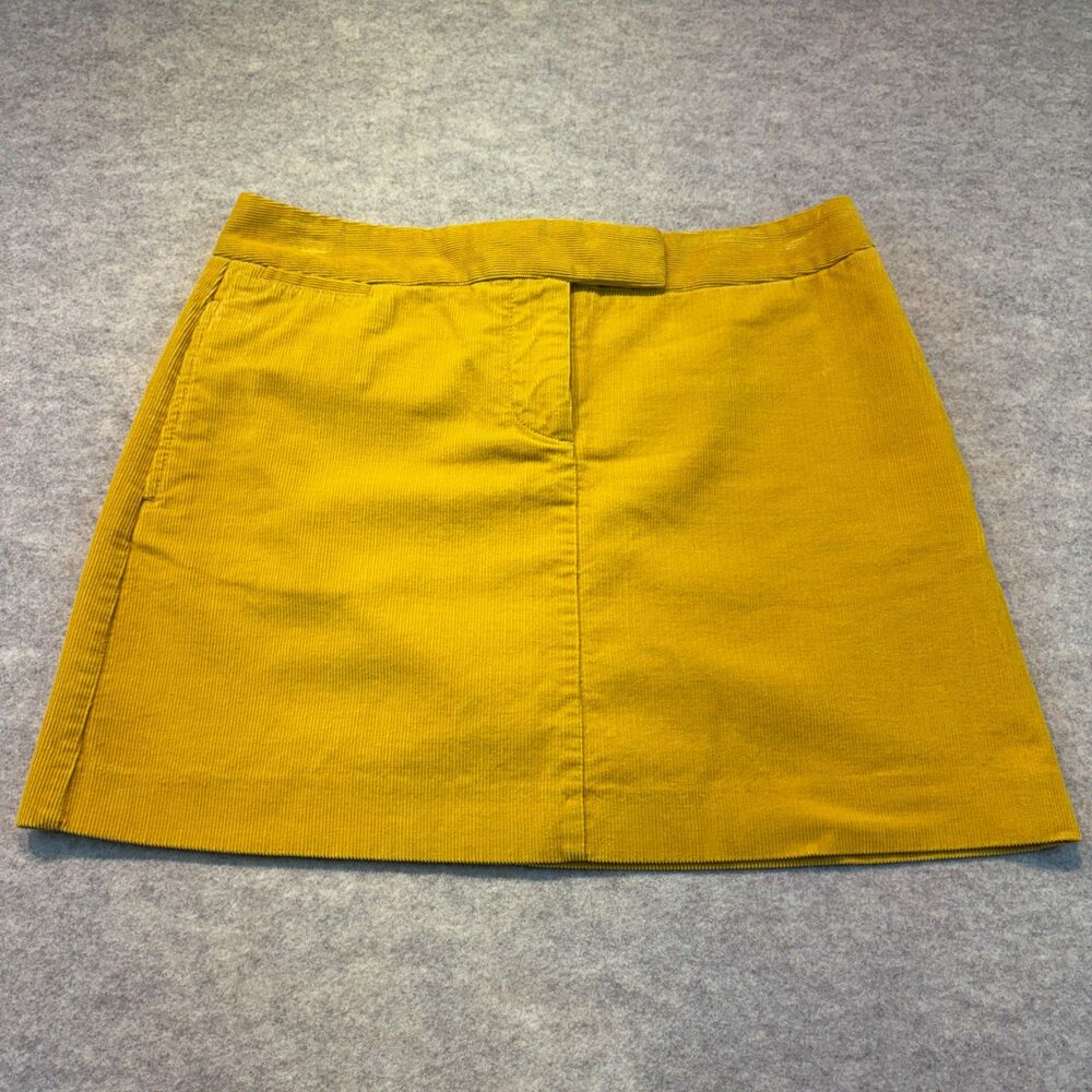 J.Crew Mustard Yellow Corduroy Mini Skirt 100% Cotton Size 6